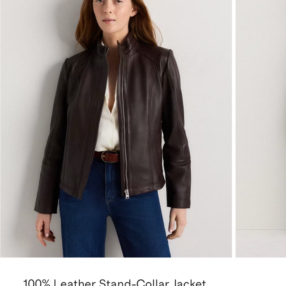 Quince 100% Leather Stand-Collar Jacket